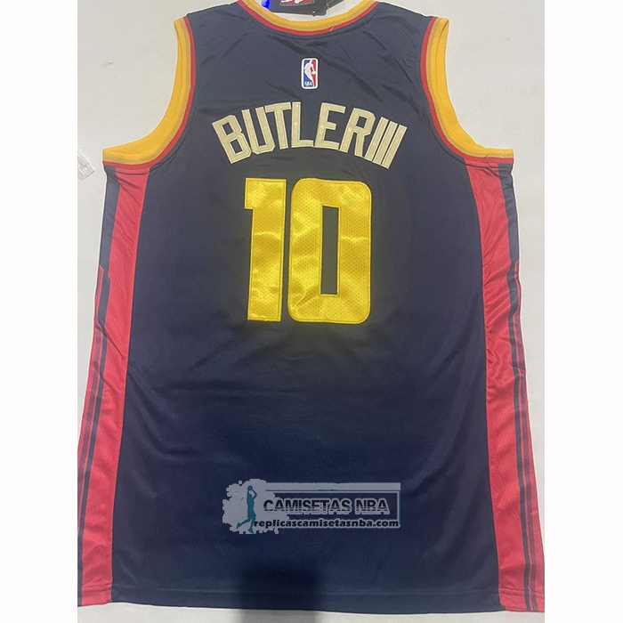 Camiseta Golden State Warriors Jimmy Butler III NO 10 Ciudad 2024-25 Azul